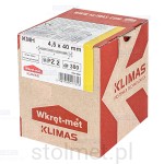 Wkręty hartowane konfirmaty do drewna, fi 4.5x40 mm, 300 szt. WKRĘT-MET