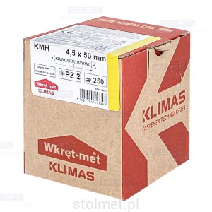 Wkręty hartowane konfirmaty do drewna, fi 4.5x50 mm, 250 szt. WKRĘT-MET