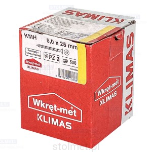 Wkręty hartowane konfirmaty do drewna, fi 5x25 mm, 500 szt. WKRĘT-MET