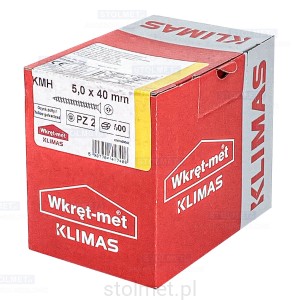Wkręty hartowane konfirmaty do drewna, fi 5x40 mm, 500 szt. WKRĘT-MET