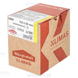 Wkręty hartowane konfirmaty do drewna, fi 5x50 mm, 300 szt. WKRĘT-MET