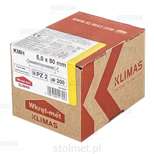 Wkręty hartowane konfirmaty do drewna, fi 5x80 mm, 200 szt. WKRĘT-MET 