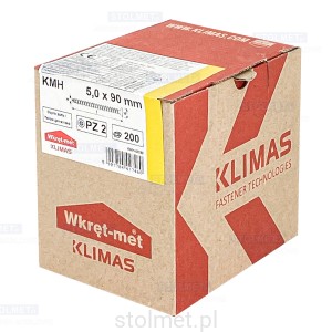 Wkręty hartowane konfirmaty do drewna, fi 5x90 mm, 200 szt. WKRĘT-MET 