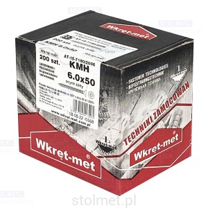 Wkręty hartowane konfirmaty do drewna, fi 6x50 mm, 200 szt. WKRĘT-MET