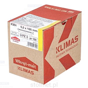 Wkręty hartowane konfirmaty do drewna, fi 6x100 mm, 100 szt. WKRĘT-MET