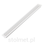 Kratka wentylacyjna duża, 80 x 480 mm, Biała, Okrągłe otwory
