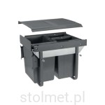 Kosz na śmieci PRACTI ECO Wysoki 450mm, 20l + 2 x 10l, cichy domyk, z mocowaniem frontu