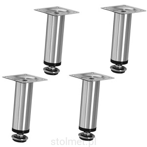 Nóżka meblowa BD-15 z regulacją, chrom połysk, 150 mm + 10 mm 4 SZT
