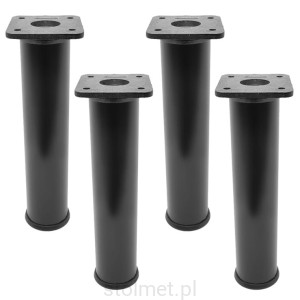 Nóżka meblowa fi32, H150mm, regulacja, czarny 4 szt