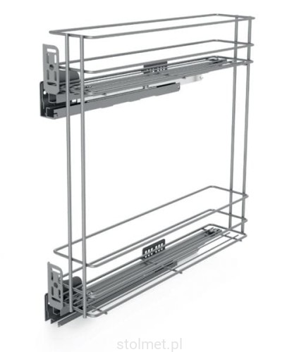 Kosz Cargo boczny lewy, regulacja 4D, 150 mm, 2 półki, Cichy domyk, Srebrny.jpg