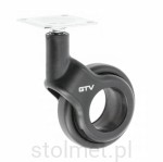 Kółko meblowe STRADA 60mm bez hamulca, czarne