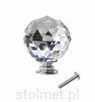 Gałka meblowa crystal CRPJ, chrom połysk, fi 40mm