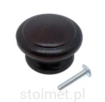 Gałka meblowa drewniana, orzech ciemny, fi 44mm