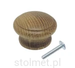Gałka meblowa drewniana, dąb jasny, fi 44mm