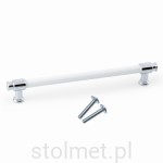 Uchwyt meblowy GALIUM C-095ST, chrom połysk/ biały połysk, 160 mm