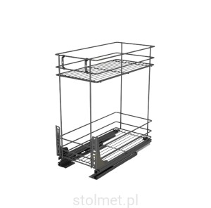 Kosz Cargo mini, regulacja 3D, 300 mm, 2 półki, Cichy domyk, Antracyt 