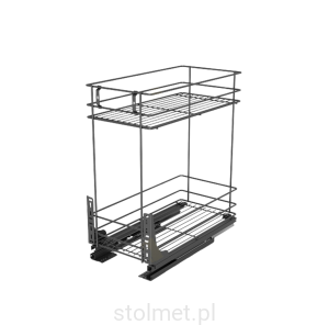 Kosz Cargo mini, regulacja 3D, 500 mm, 2 półki, Cichy domyk, Antracyt