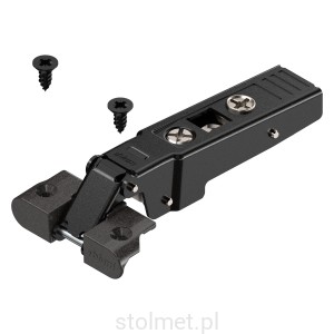 Zawias do ram aluminiowych 95°, nakładany, ze sprężyną, puszka na wkręty, onyks