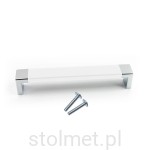 Uchwyt meblowy ENCATO C-4409, biały połysk+ chrom połysk, 192 mm 