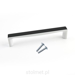 Uchwyt meblowy TWIX C-5455, czarny połysk + biały połysk, 160mm