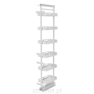 Kosz Cargo Maxi BOX, 300 mm, 6 półek, pełny wysuw, cichy domyk, biały mat