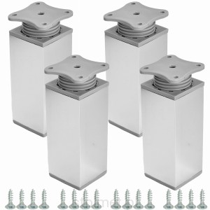 Nóżka nóżka stopka meblowa 40x40, H-150mm, regulacja, Chrom połysk, 4 sztuki