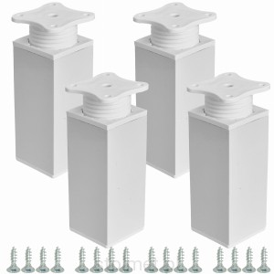 Nóżka nóżka stopka meblowa 40x40, H-100mm, regulacja, Biały połysk, 4 sztuki