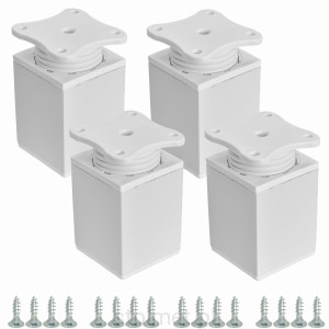 Nóżka nóżka stopka meblowa 40x40, H-60mm, regulacja, Biały połysk, 4 sztuki