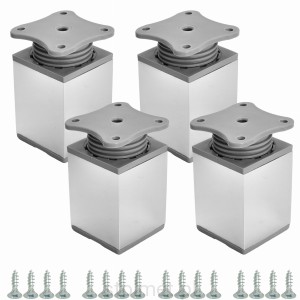 Nóżka nóżka stopka meblowa 40x40, H-60mm, regulacja, Chrom połysk, 4 sztuki