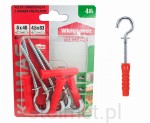 Kołek uniwersalny 8x40 z hakiem półpełnym 4,5x83, op. 4 szt