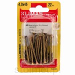 Wkręty hartowane konfirmaty do drewna, fi 4.0x45mm, blister 22 szt. WKRĘT-MET