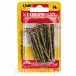 Wkręty hartowane konfirmaty do drewna, fi 4.5x60 mm, blister 14 szt. WKRĘT-MET