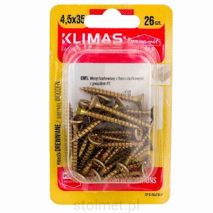 Wkręty hartowane konfirmaty do drewna, fi 4.5x35 mm, blister 26 szt. WKRĘT-MET