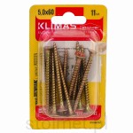 Wkręty hartowane konfirmaty do drewna, fi 5.0x60 mm, blister 11 szt. WKRĘT-MET
