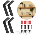 Zestaw 4 szt Podpórka pod półki wspornik Loft Industrial "L", 25x13 cm, czarny mat