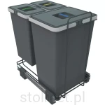 Kosz na śmieci do szafki 40 cm Ecofil, 1 x 24L + 2 x 8L