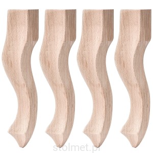 Noga stołowa drewniana Buk 250 mm styl LUDWIK 42/25, 4 sztuki