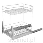Kosz Cargo, 2 półki, W-40cm, Pełny wysuw, Samodociąg, G2 Chrom połysk