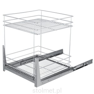 Kosz Cargo, 2 półki, W-60cm, Pełny wysuw, Samodociąg, G2 Chrom Połysk