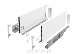 Szuflada HAFELE MATRIX Slim, 400 mm, Wysoka H-167, Biały, 35kg