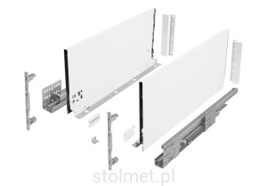 Szuflada HAFELE MATRIX Slim, 500 mm, Bardzo wysoka H-199, Biały, 35kg