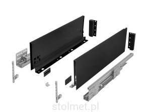 Szuflada HAFELE MATRIX Slim, 450 mm, Średnia, H-135, Czarna, 35kg