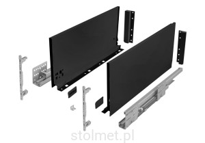 Szuflada HAFELE MATRIX Slim, 550 mm, Bardzo wysoka, H-199, Czarna, 35kg