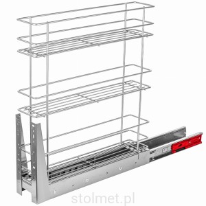 Kosz Cargo 3 półki, W-15cm, Pełny wysuw, Samodociąg, G2 Chrom Połysk