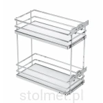Kosz Cargo MOVIX PRO, 2 półki, W-30cm, Pełny wysuw, Cichy domyk, Chrom + Biały