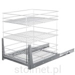 Kosz Cargo 3 półki, W-50cm, Pełny wysuw, Samodociąg, G2 Chrom Połysk