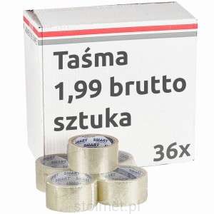 Taśma do pakowania, pakowa, akrylowa ULTRAMOCNA przezroczysta 36 sztuk