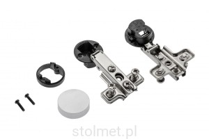 Zawias GTV CIG nakładany, do szkła, H=0, ze sprężyną, prowadnik, zaśl. okr., slide-on, z euro, chr.