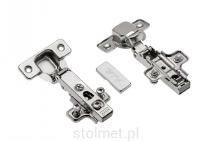 Zawias GTV COCA, nakładany, H=0, bez sprężyny, 3D, prowadnik, clip-on, z euro