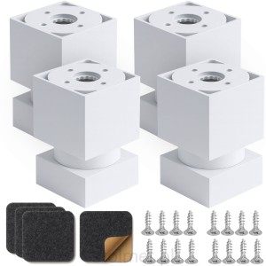 Nóżka nóżka stopka meblowa 45x45, H-60mm, regulacja, Biały mat+ FILC, 4 sztuki GRUBE TWORZYWO